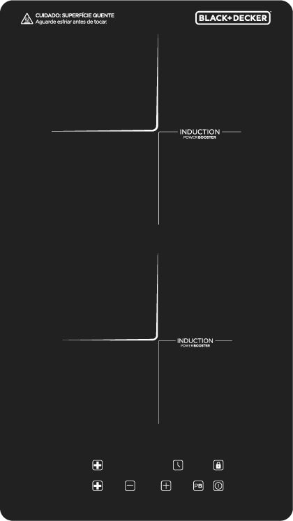 COOKTOP DE INDUÇÃO 2 ZONAS