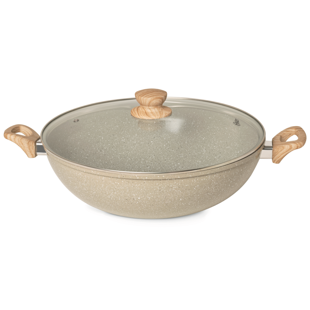 Panela Wok com tampa 7 litros, 34cm CINZA DUST